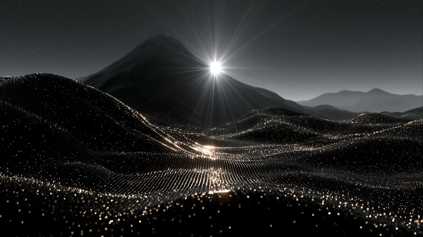 Abstract particle-field landscape from the PD Systems brand set